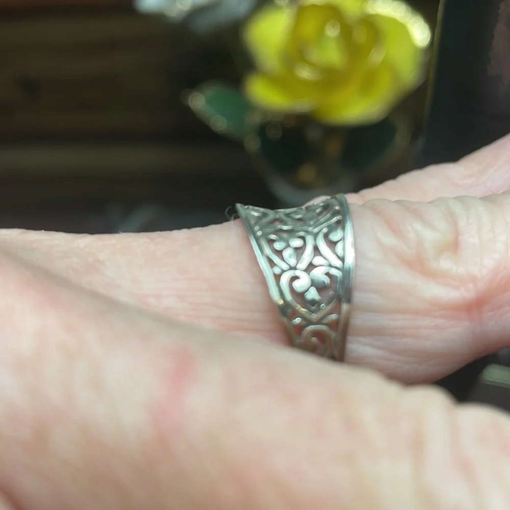 Vintage Sterling heart ring
